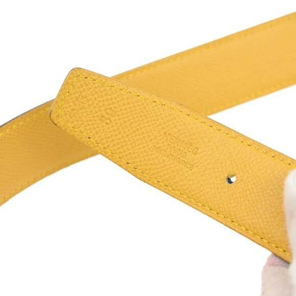 HERMES H Logo Constance Reversible Buckle Belt Leather #80 SHW Blue YW 82YH574 - Picture 12 of 16